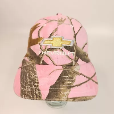 Vintage Chevrolet Bowtie Womens Baseball Hat Pink Camo Adjustable Strapback  • $15