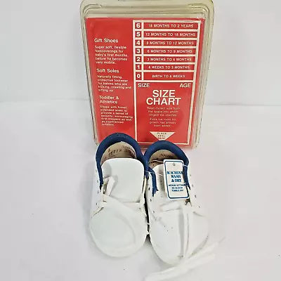 Wee Walker Childrens Shoes Original Package Never Used Sz 2 White Blue Vintage • $9.60