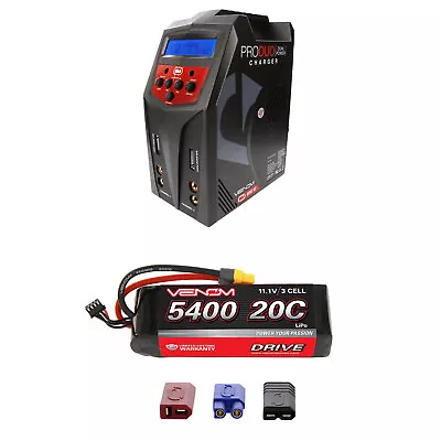 Venom 20C 3S 5400mAh 11.1V LiPo Battery And Pro Duo Charger Combo • $179.98