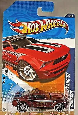 2011 Hot Wheels #162 HW Main Street 2/10 FORD MUSTANG GT CONCEPT Drk Red Variant • $7.90