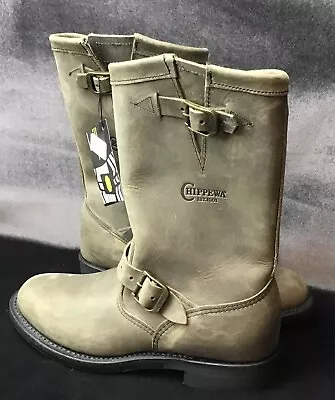 Vintage Chippewa Engineer Boots Womens 9.5M U.S. Made  NEW With Tags Grey 1901 • $155
