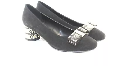 Midnight Velvet Womens Mocaic Heel Pump Slip-on Shoes Size 9 M & 9.5 M Black NEW • $30.59