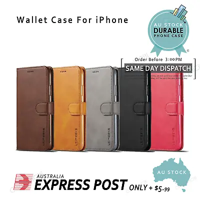 $8.95 • Buy Wallet Leather Flip Case Cover For IPhone 13 12 11 Pro XS Max XR X 8 7 Plus Card