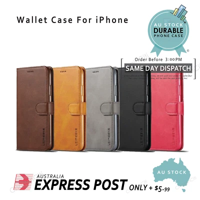 $8.95 • Buy Wallet Leather Flip Case Cover For IPhone 13 12 11 Pro XS Max XR X 8 7 Plus Card