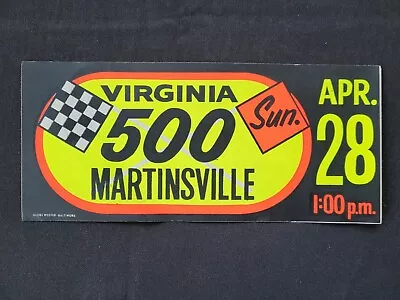 1960s/70s NASCAR Martinsville Virginia 500 Bumper Sticker Cale Yarborough Wins • $17.95