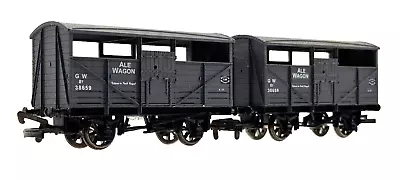 Dapol 00 Gauge - Pair Of Gw Great Western Grey Ale Wagons - Unboxed • £14.95