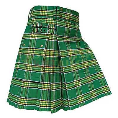 Handmade Traditional Irish Green Tartan Utility Kilt Deluxe Kilt Custom Kilt • $70