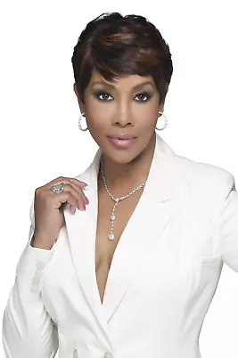 H302-v - Vivica A Fox 100% Human Hair Pure Stretch Cap Full Wig • $23.13