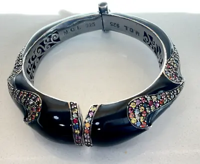 Matthew Campbell Laurenza MCL Sterling Silver Sapphire Black Enamel Bracelet • $595