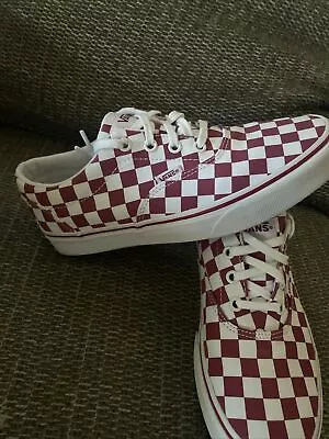 Size 7.5 - VANS Old Skool JD Check - Burgundy • $6