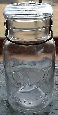 Vintage Drey Glass Jar Clear Used For Canning Goods Jelly Fruits Etc • $17.90