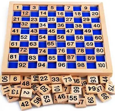 CICITOYWO Wooden Hundred Board Montessori Math Counting Toys 1 - 100 Numbers • $16.33