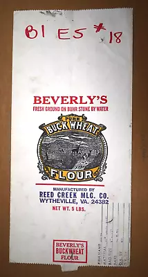 Vintage Sack Paper Bag - REED CREEK BEVERLY'S FLOUR WYTHEVILLE VA   1994 • $15