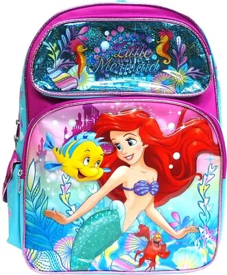 Disney The Little Mermaid 16-inch Large School Backpack • $29.98