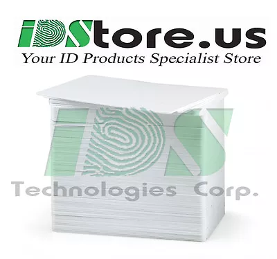 100 Blank White PVC Cards CR80 30 Mil Graphics Quality ***Free Shipping*** • $19.95