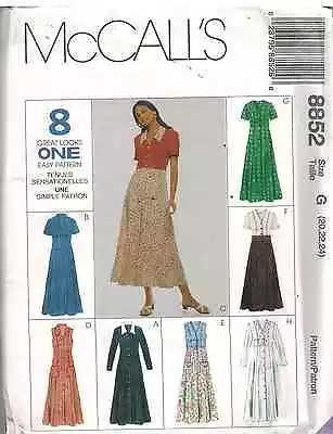 8852 UNCUT Vintage McCalls Pattern Misses High Waisted Dress SEWING FF OOP NEW • $4.89