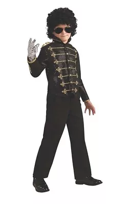 Licensed Black Military Deluxe Child Michael Jackson Jacket Halloween Costume • $49.58