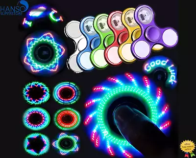 LED Rainbow Fidget Spinner Luminous Glows In Dark Kids Stress Relief Fun Toy AUS • $8.49