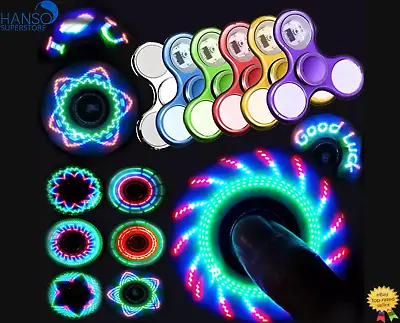 $8.49 • Buy LED Rainbow Fidget Spinner Luminous Glows In Dark Kids Stress Relief Fun Toy
