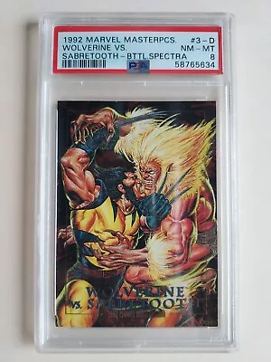 1992 Marvel Masterpieces WOLVERINE Vs SABRETOOTH Battle Spectra #3-D PSA 8 NM-MT • $29.99