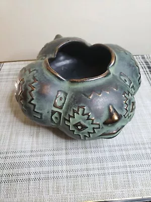 Vintage Haeger Art Pottery Ceramic Aztec Face Planter Vase Mid Century USA 4061 • $45