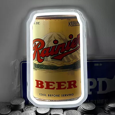 Rainier Beer Cans Club Party Mall Poster Light Wall Decor Neon Sign 12 X 7  H4 • $49.99