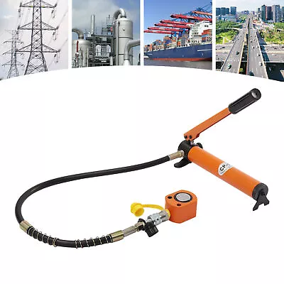 Low Profile Hydraulic Jack Pump 10 Tons Ram Cylinder Manual Hydraulic Hand Pump • $99