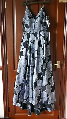 Xscape Floral Print Gown Black/Grey US Size 4 / UK Size 8 Stunning BNWT • £79.99