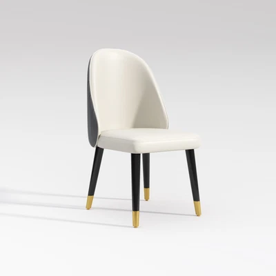 $226.80 • Buy Sonnee Leather Upholstered Dining Chair/Contemporary/Steel Legs/Cream