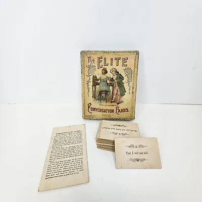 McLoughlin Bros The Elite Conversation Cards Social & Sentimental 1890's Game • $139.99