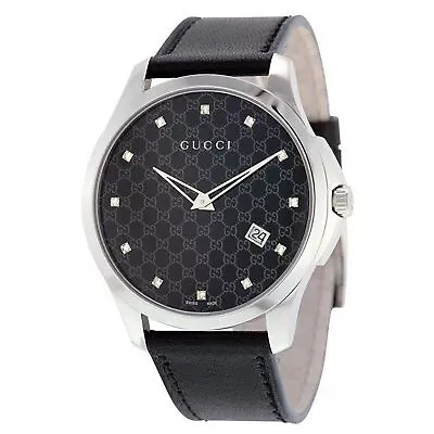 Gucci YA126305 Men's G-Timeless Black Dial Quartz Watch • $659