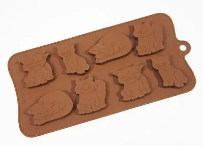 £5.99 • Buy 8 Cell Grumpy Moody Cats Silicone Chocolate Bakeware Mould Wax Melt Resin Craft 