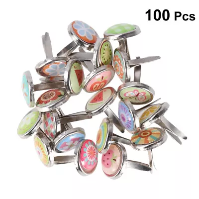 100PCS Art Crafting Brads Metal Brad Paper Fastener Diy Decorative Brads • $8.73