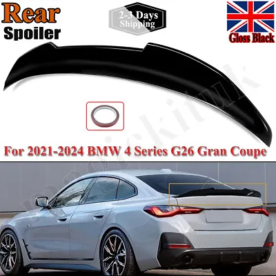 For 21-24 BMW 4 Series G26 Gran Coupe I4 4DR PSM Style Rear Spoiler Glossy Black • £75.98