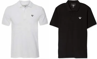 £17.95 • Buy True Religion Designer Polo Shirt Top Mens Black White Horseshoe Logo Tagged New