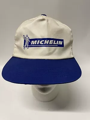 Michelin Man Tires Blue/white Snapback Vintage Adjustable Hat Cap • $13