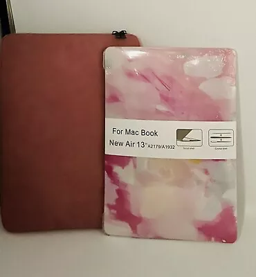 Pink MacBook Hard Shell Case Red Bag Sleeve Travel Set New Air 13  A1932 A2179 • $14.99