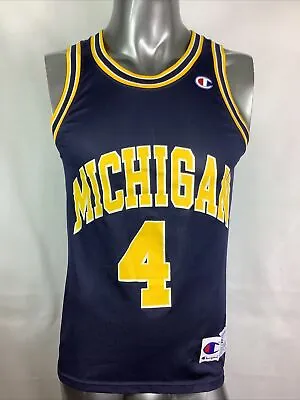 Vintage Champion 1990’s Michigan Wolverines #4 Chris Webber Jersey Fab Five Sz36 • $54.90