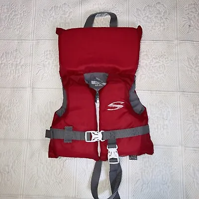 RED STEARNS INFANT LIFE JACKET FLOTATION AID SIZE LESS 30 Lbs • $14.99