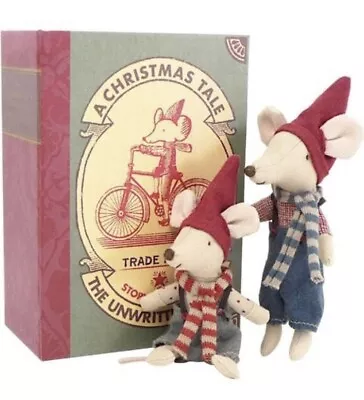 New Maileg Mice A Christmas Tale Big Brother & Little Brother Mouse Retired NIB • $149.99