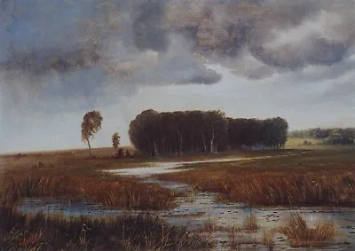 Stunning Oil Handpainted Painting  On Canvas-Landscape With Marsh • $145