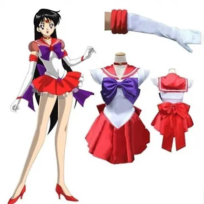 $24.99 • Buy Anime Sailor Moon Mars Red Sailormoon Costume Cosplay Uniform Fancy Dress Gloves