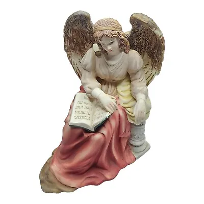 O'Well Porcelain Angel Reading Bible Seated On Bench 8 3/4  Tall • $30