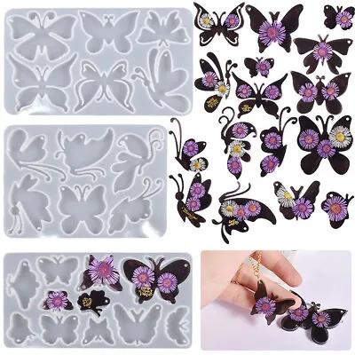 £4.55 • Buy Butterfly Silicone Mold Epoxy Resin Casting DIY Earrings Pendant Jewellery Craft