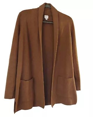 J Crew Classic Open Front Sweater Blazer Size  S Camel Cotton Knit • $32.99