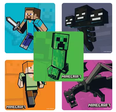 25 Licensed Minecraft Stickers 2.5 X2.5  Party Favors (Sandylion Smilemakers) • $3.49