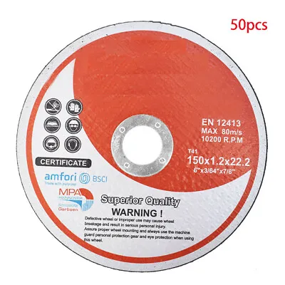 Pack 50 6 X.045 X7/8  Cut-off Wheel - Metal & Stainless Steel Cutting Discs • $32.92