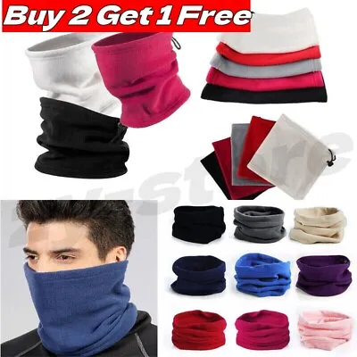 Mens Fleece Thermal Motobike Cycling Winter Snood Scarf Neck Tube Warmers Sports • £3.28