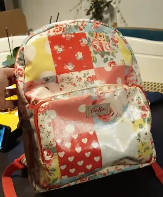 £12 • Buy VGC Preloved CATH KIDSTON Red Waxed Oilcloth Backpack Rucksack Used To Keep Wool