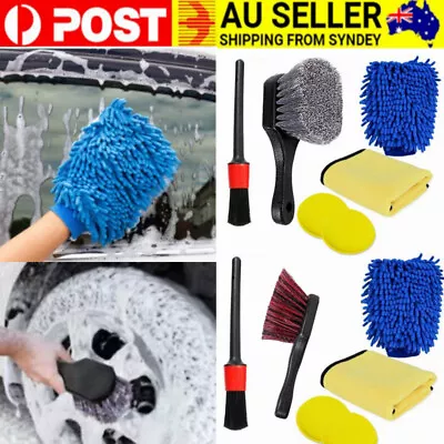 6PCS Car Wheel Tire Brushes Set Vehicle Detailing Cleaning Tool Wash Brush Kit • $18.89